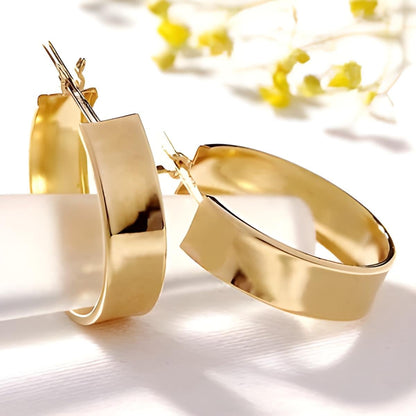 18K Gold Huggies Hoop Earrings, No Plating or Coating, Statement Jewelry For Her. Graduation Gift for Her. Luxury Huggies. Sturdy Earrings