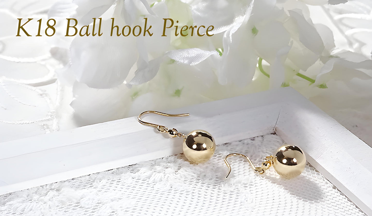 18K Yellow Gold Sphere Hook Earrings, No Plating or Coating, Minimal Dangle Jewelry For Her. Graduation Gift For Her. Ball Drop Studs