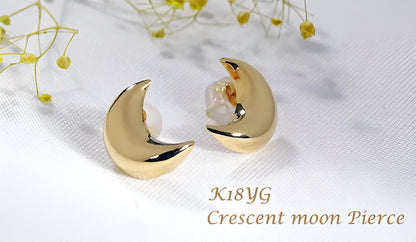 18K Yellow Gold Crescent Claw Stud Earrings, No Plating or Coating, Sculptural Minimal Jewelry For Her, Graduation Gift for Her.