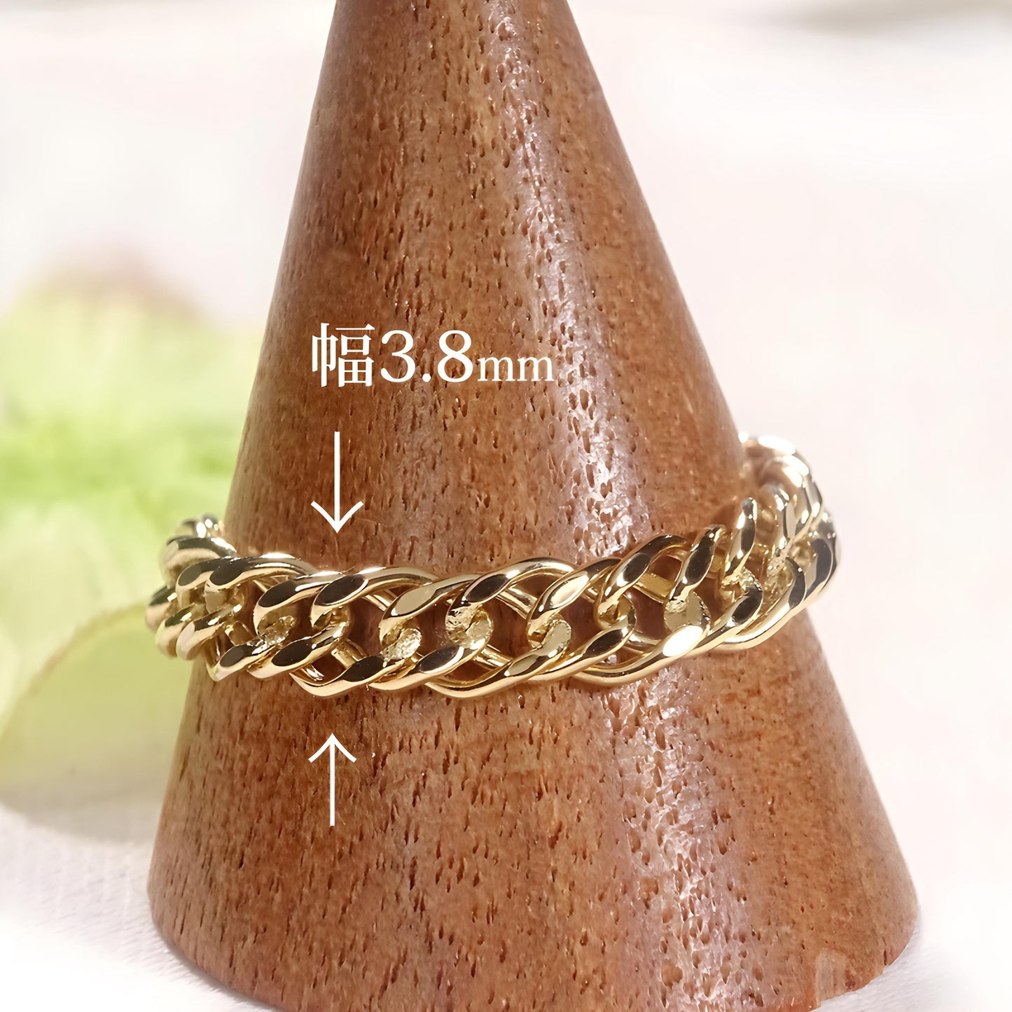 18K Cuban Chain Link Ring, Minimalist Statement Ring, Birthday Jewelry For Her. Stackable Gold Rings, Luxury Ring. Long Lasting - no plating