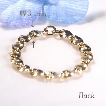 18K Solid Gold Chain Ring, No Plating or Coating. Twist Eclair Chain. Stackable Rings. Dainty Interlocking Link Ring. Minimal Luxury Ring