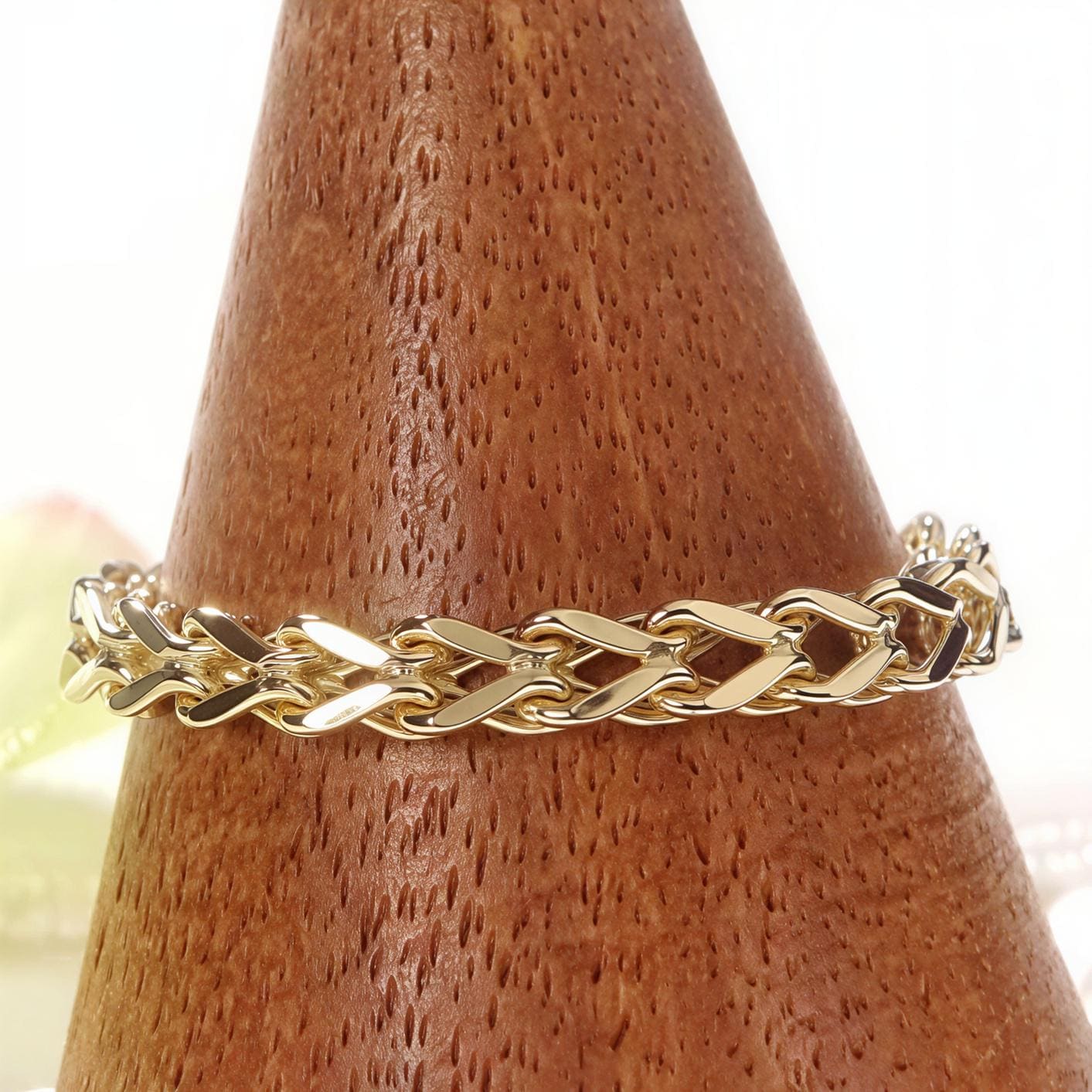 18K Yellow Gold Foxtail Chain Ring, No Plating or Coating, Dainty Stackable Gold Ring, Minimalist Jewelry Gift for Her. Luxury Ring for Wife