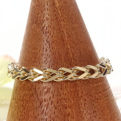 18K Yellow Gold Foxtail Chain Ring, No Plating or Coating, Dainty Stackable Gold Ring, Minimalist Jewelry Gift for Her. Luxury Ring for Wife