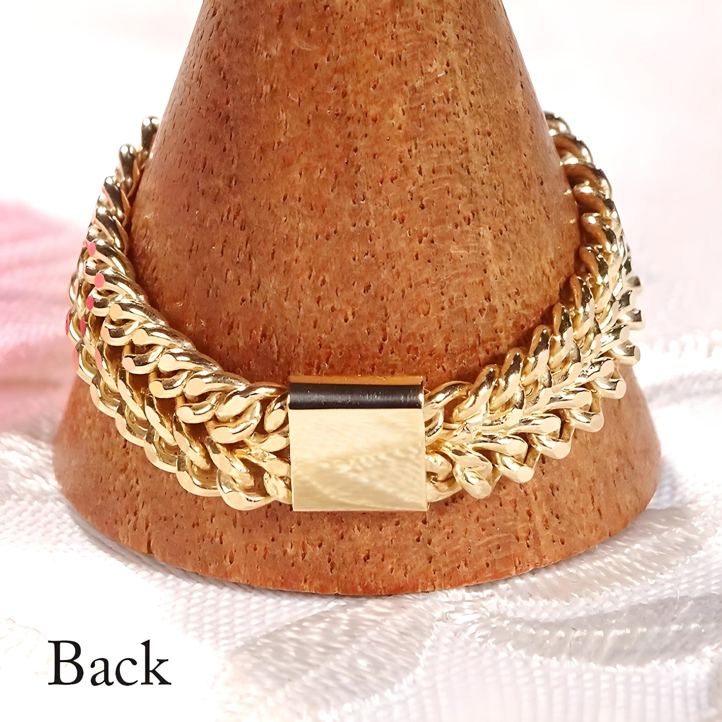 18K Gold Cuban Chain Ring, No Plating or Coating, Flexible Two Row Curb Chain Ring, Unisex Band. Stackable Ring. Luxury Rings for Her
