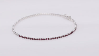 Half and Half Ruby Tennis Bracelet