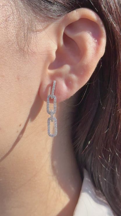 Diamond Paperclip Earrings