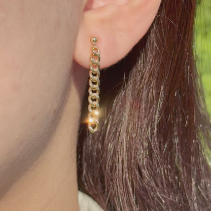 Curb Chain Drop Earrings