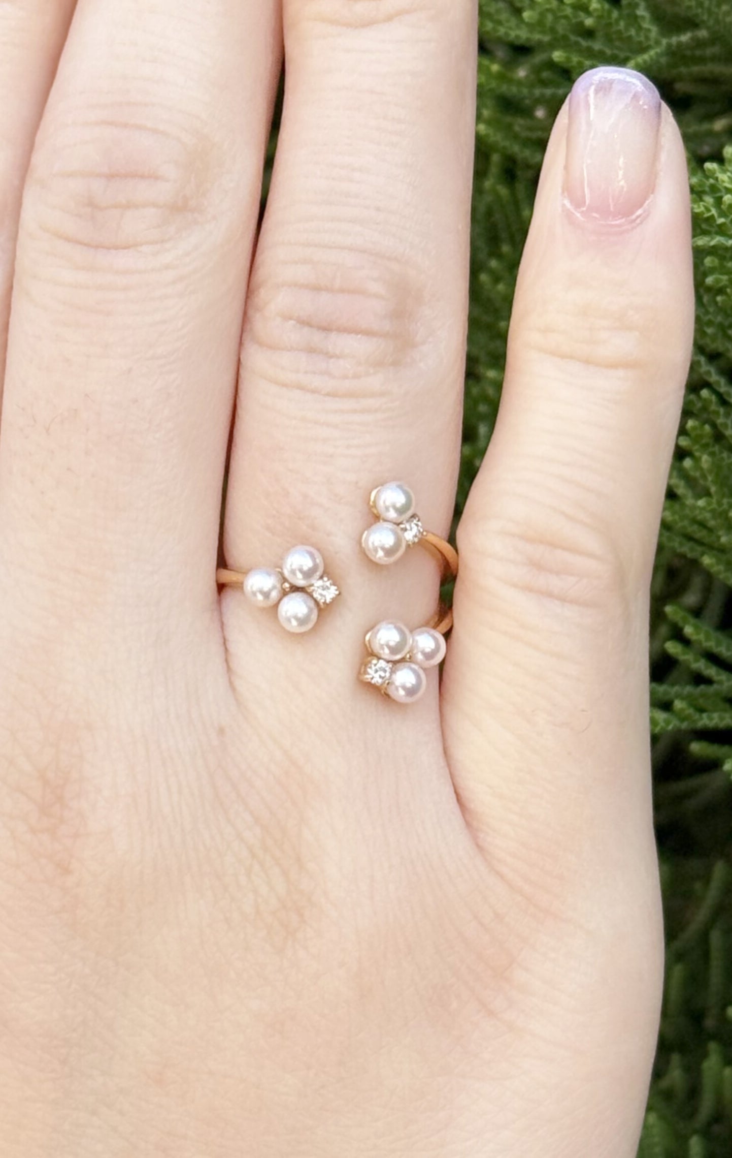 Triple Bloom Pearl Ring