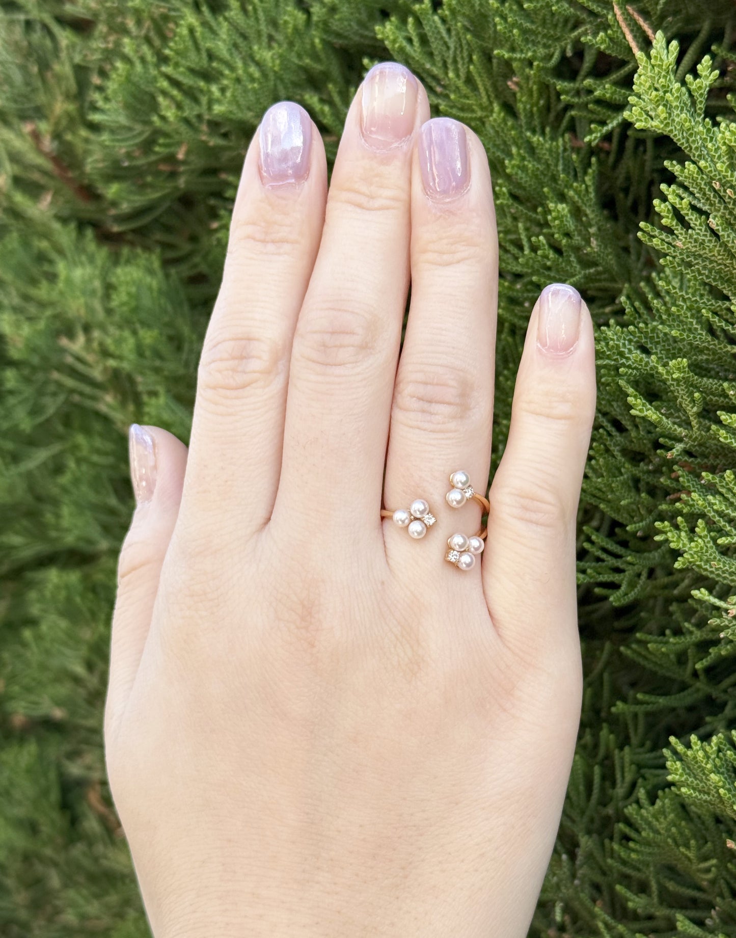 Triple Bloom Pearl Ring