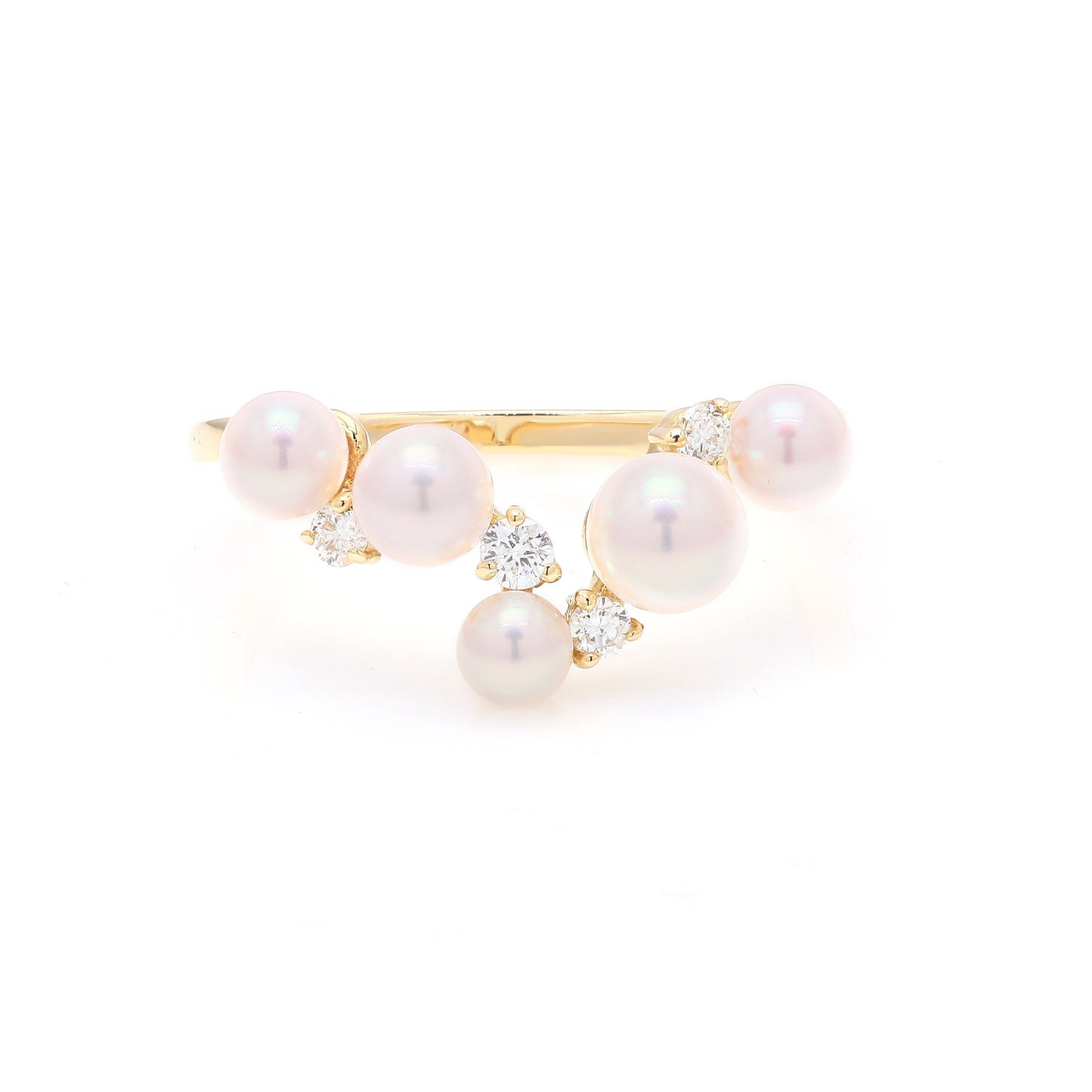 Alternating Pearl Dia Ring