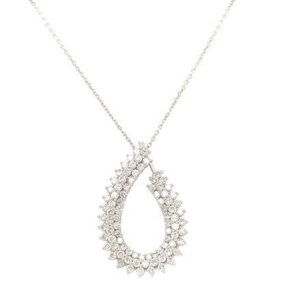 Infinity Pear Pendant - Dazzling array of diamonds set along the graceful curves of the pear shape in 18k white gold.