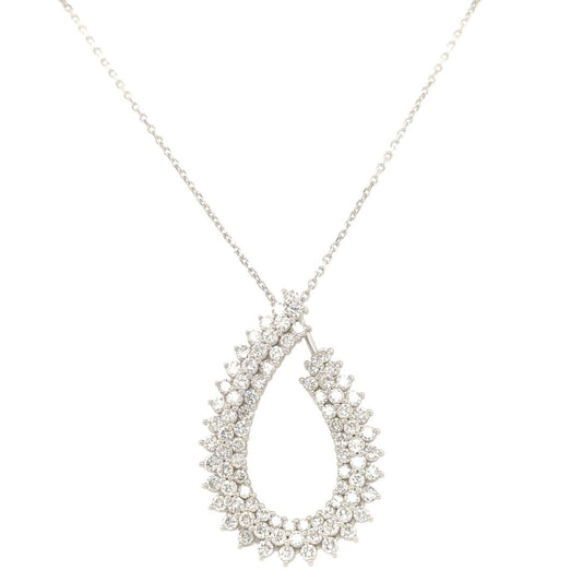 Infinity Pear Pendant - Dazzling array of diamonds set along the graceful curves of the pear shape in 18k white gold.