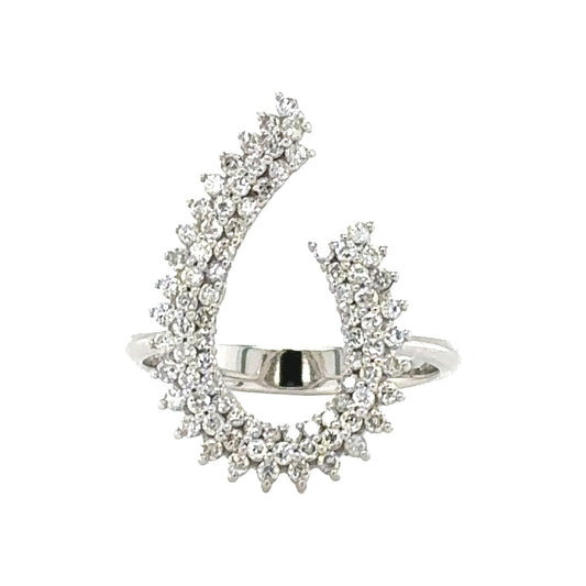 Elegant Infinity Pear Diamond Ring in 18k White Gold