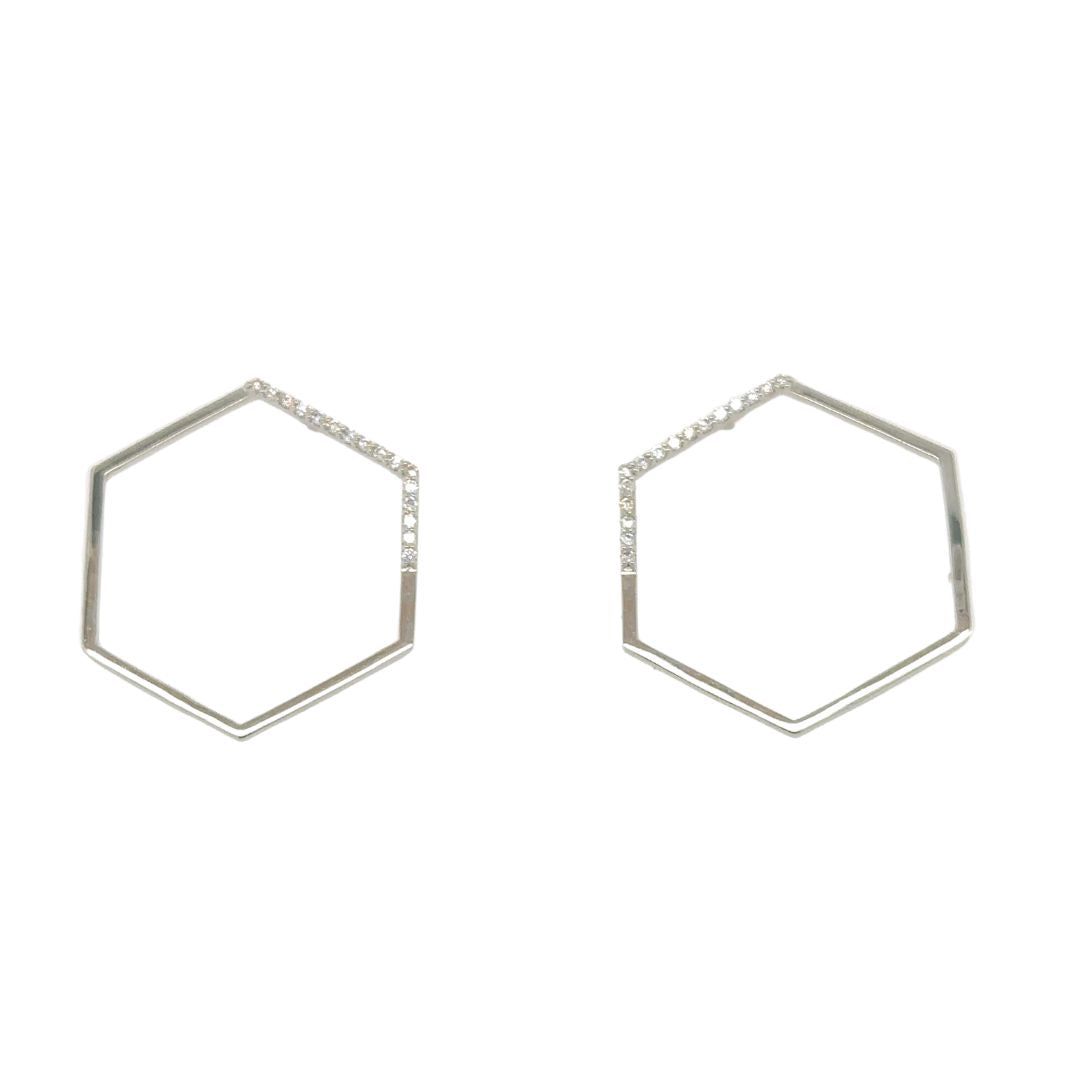 Hexagon Diamond Earrings