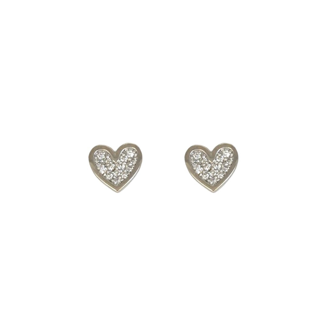 Elegance in Love Diamond Stud Earrings - 18k White Gold with Diamonds