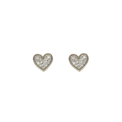 Elegance in Love Diamond Stud Earrings - 18k White Gold with Diamonds