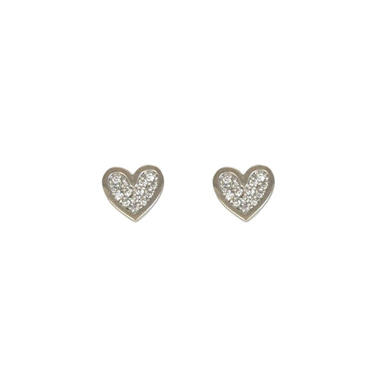 Elegance in Love Diamond Stud Earrings - 18k White Gold with Diamonds