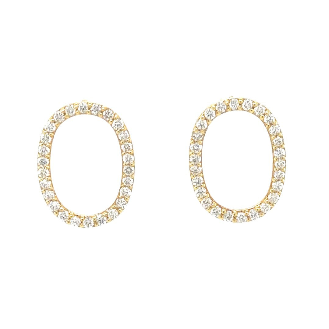 Oval Brilliance Diamond Earrings - 18k Yellow Gold with 0.35ct Diamonds