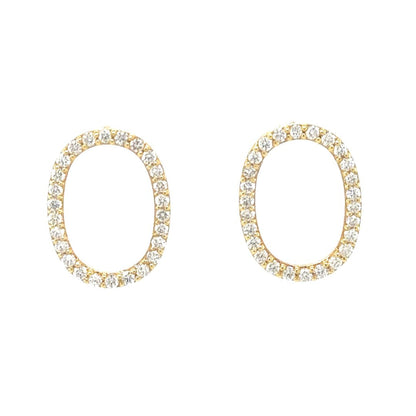 Oval Brilliance Diamond Earrings - 18k Yellow Gold with 0.35ct Diamonds