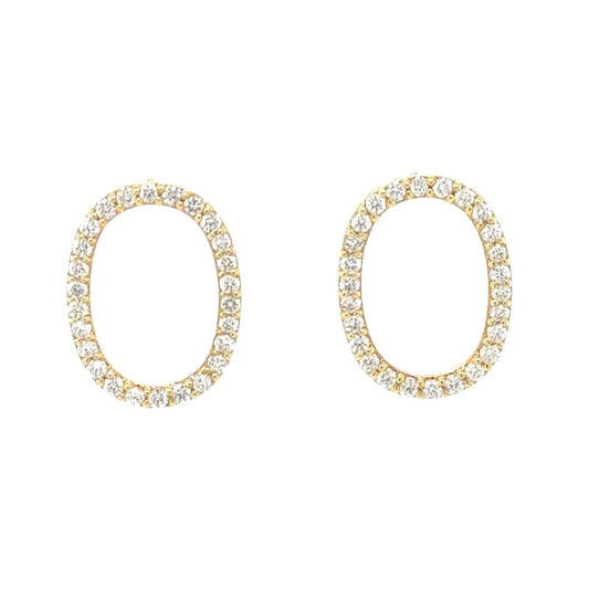 Oval Brilliance Diamond Earrings - 18k Yellow Gold with 0.35ct Diamonds