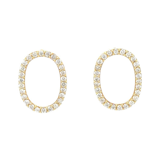 Oval Brilliance Diamond Earrings - 18k Yellow Gold with 0.35ct Diamonds