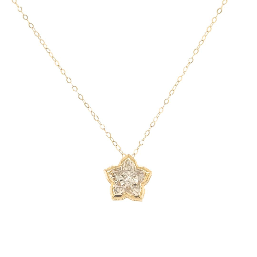 Dancing Star Pendant - Radiant symbol of brilliance and elegance in 18k yellow gold with a dancing diamond.